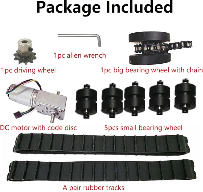 T007 Robot Tank Chassis With Rubber Tracks 15kg Load